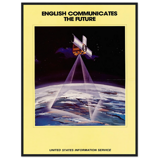 English Communicates the Future. United States Information Service 2 Art Print | US Information Agency - Framed Poster - 30x40 cm / 12x16″ - Black frame
