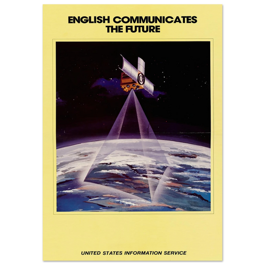 English Communicates the Future. United States Information Service 2 Art Print | US Information Agency - Framed Poster - 30x40 cm / 12x16″ - Black frame