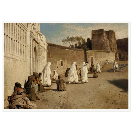 Entrance into the Alhambra, Spain Art Print | Hermann Ottomar Herzog - Framed Poster - 30x40 cm / 12x16″ - Black frame