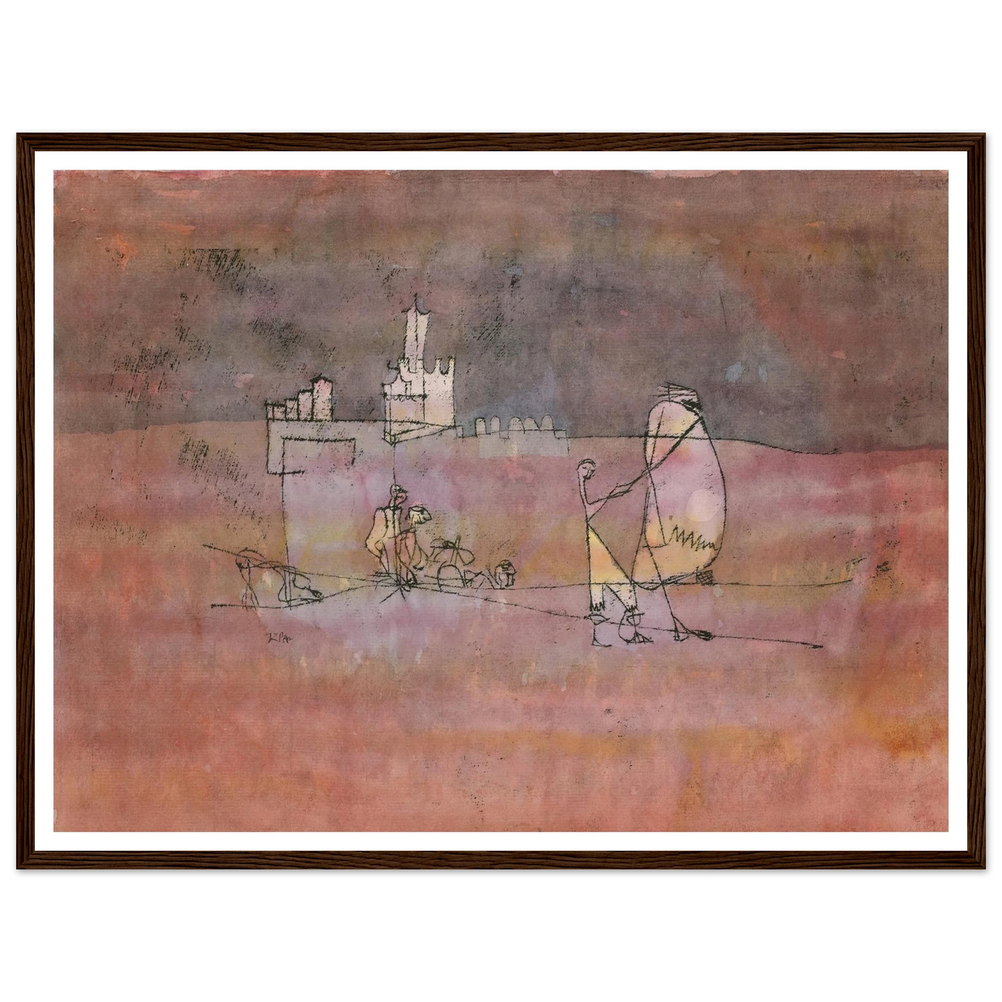 Episode Before an Arab Town (1923) Art Print | Paul Klee - Framed Poster - 30x40 cm / 12x16″ - Black frame