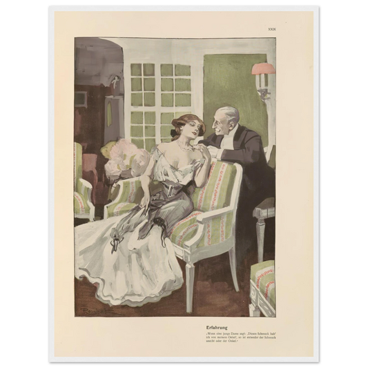 Erfahrung (1908) Art Print | Ferdinand Freiherr von Reznicek - Framed Poster - 30x40 cm / 12x16″ - Black frame