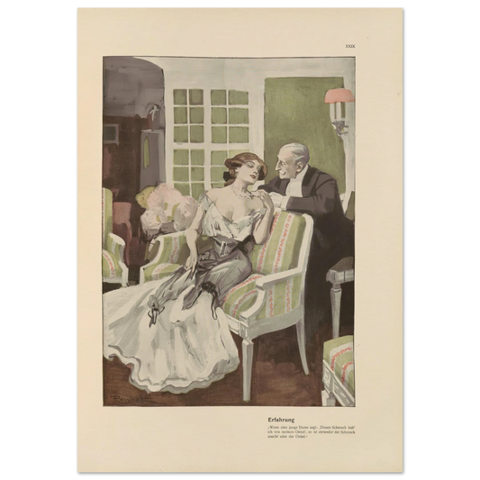 Erfahrung (1908) Art Print | Ferdinand Freiherr von Reznicek - Framed Poster - 30x40 cm / 12x16″ - Black frame