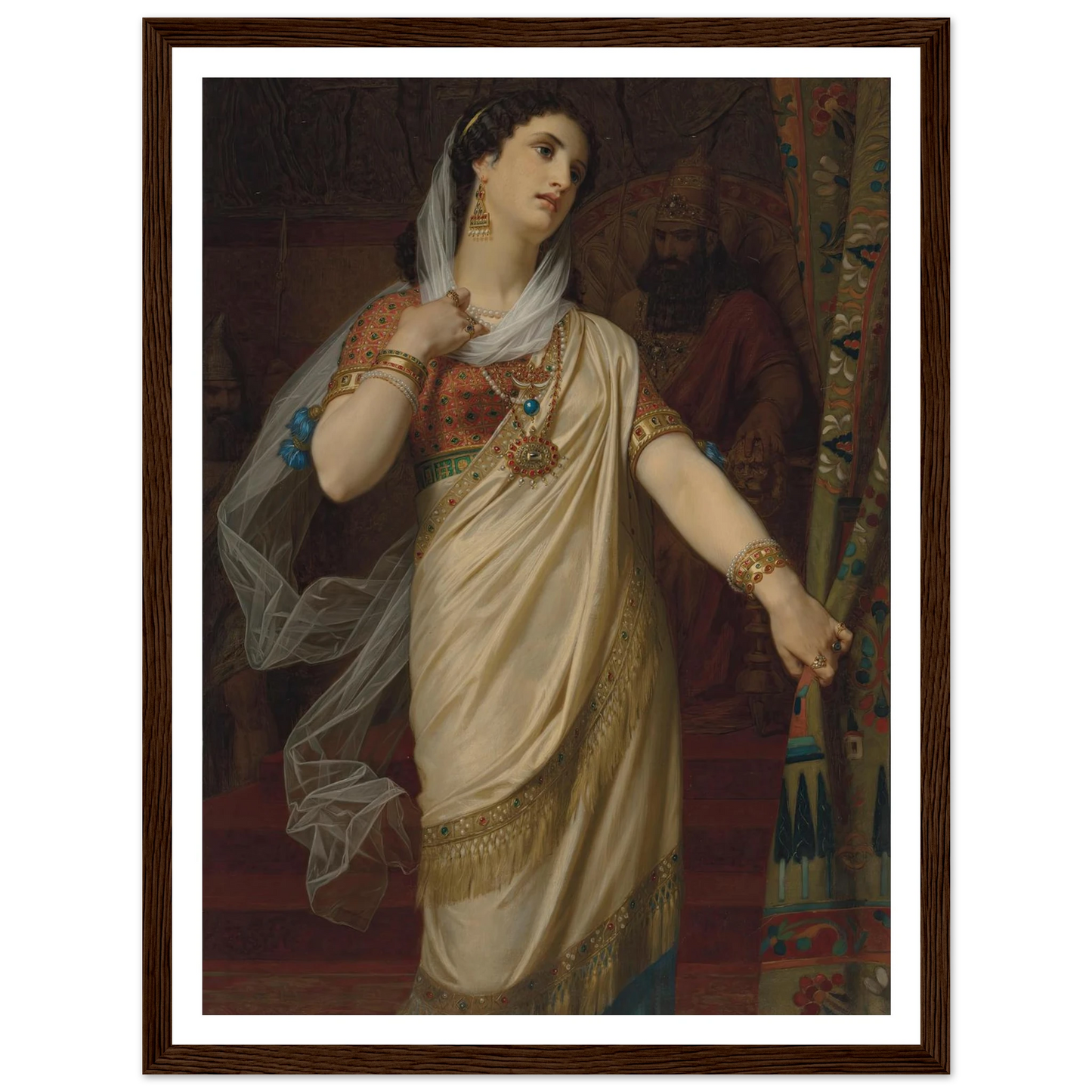 Esther (1885) Art Print | Hugues Merle - Framed Poster - 30x40 cm / 12x16″ - Black frame