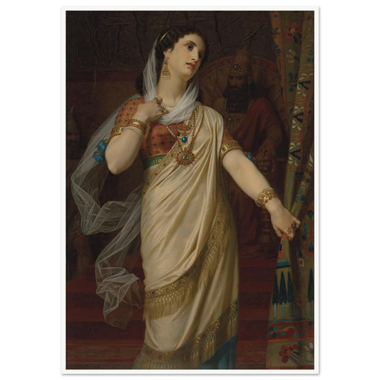 Esther (1885) Art Print | Hugues Merle - Framed Poster - 30x40 cm / 12x16″ - Black frame
