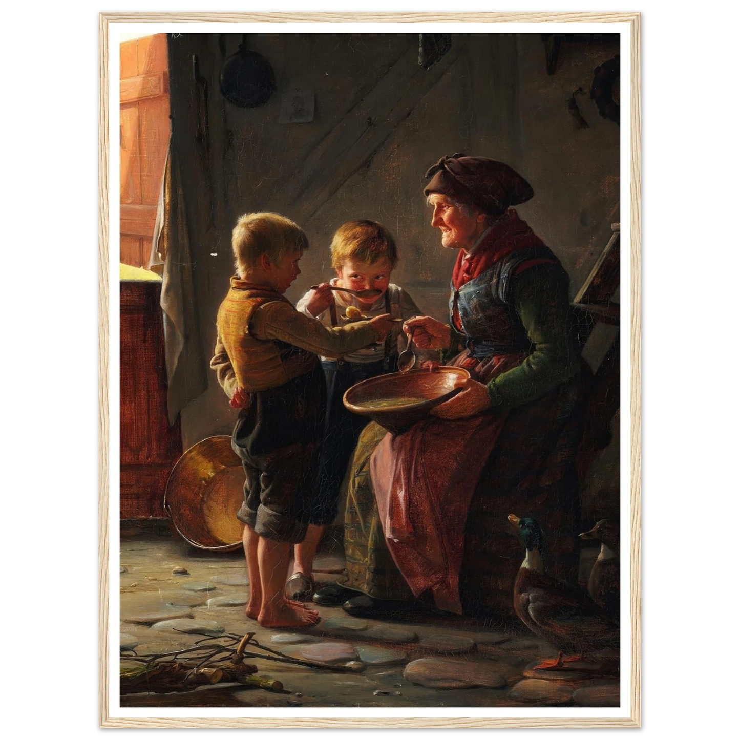 Et Maaltid (1859) Art Print | Carl Bloch - Framed Poster - 30x40 cm / 12x16″ - Black frame