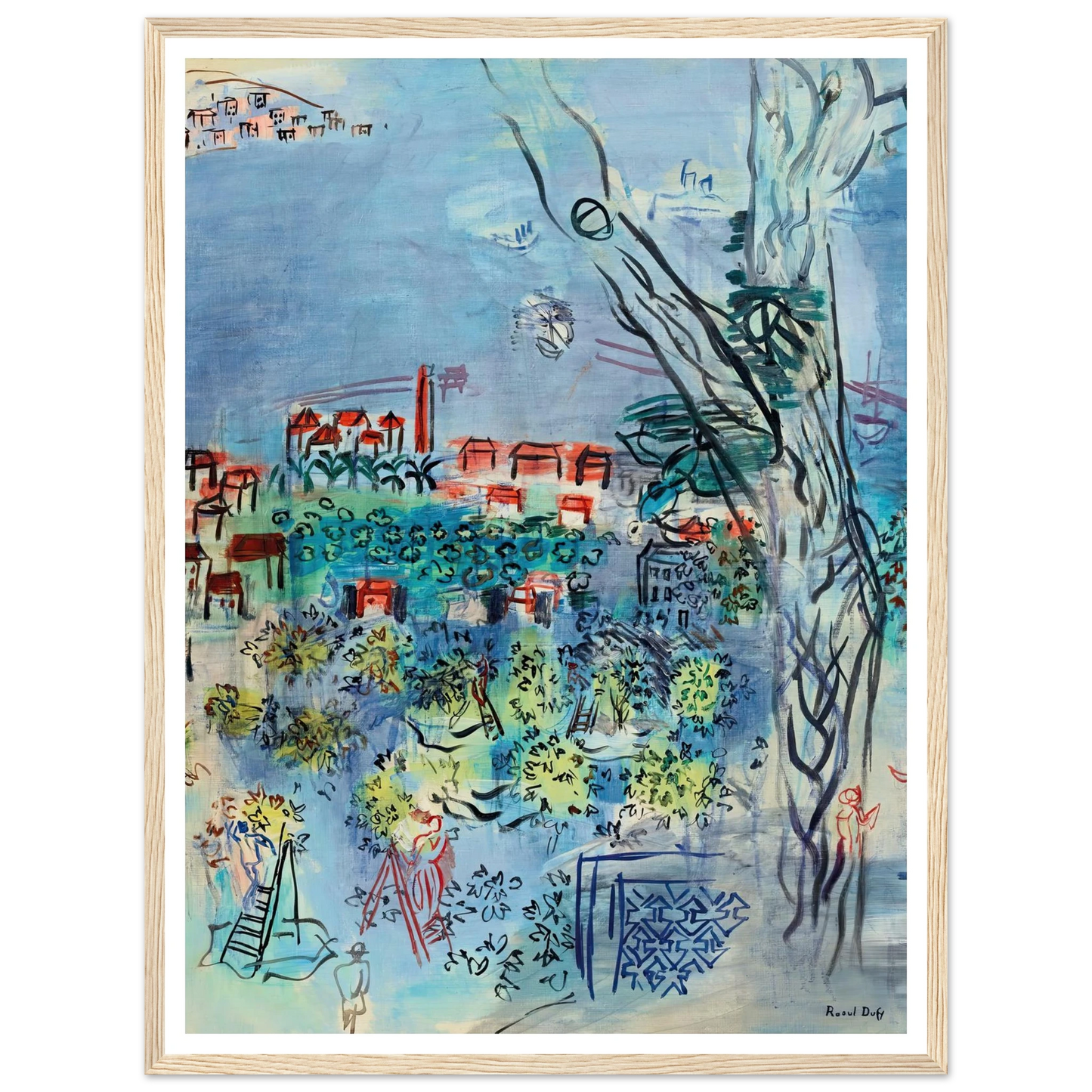 Etude pour Golfe-Juan (1926) Art Print | Raoul Dufy - Framed Poster - 30x40 cm / 12x16″ - Black frame