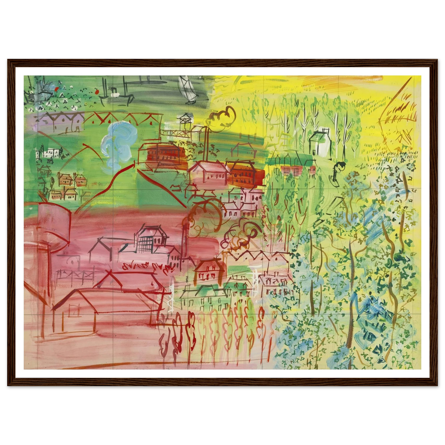 étude pour la fée electricité Art Print | Raoul Dufy - Framed Poster - 30x40 cm / 12x16″ - Black frame