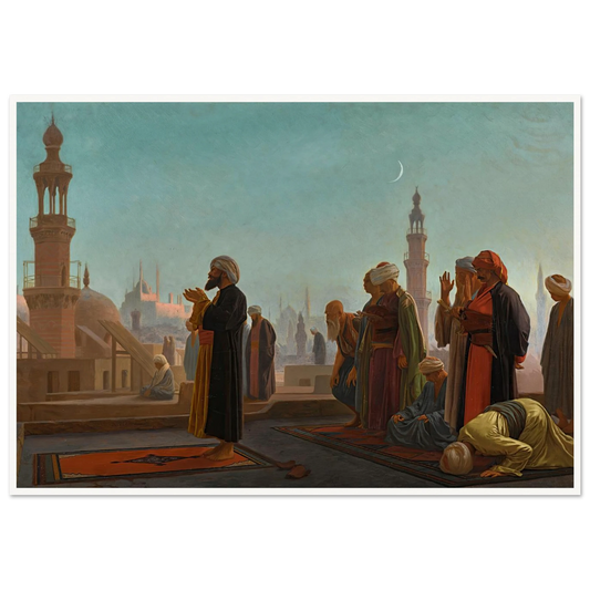 Evening Prayer, Cairo Art Print | Jean Leon Gerome - Framed Poster - 30x40 cm / 12x16″ - Black frame