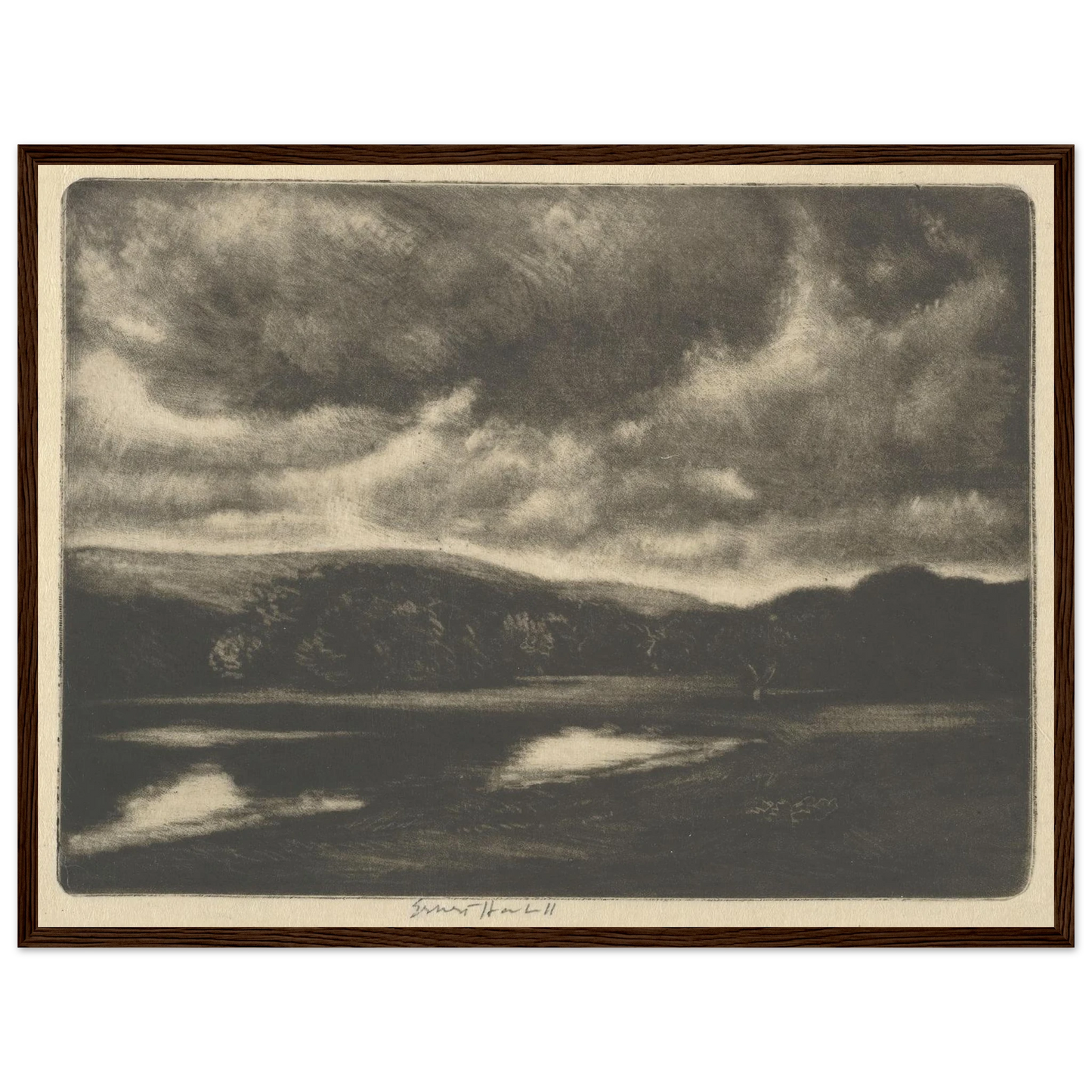 Evening Shadows (1919-1920) Art Print | Ernest Haskell - Framed Poster - 30x40 cm / 12x16″ - Black frame