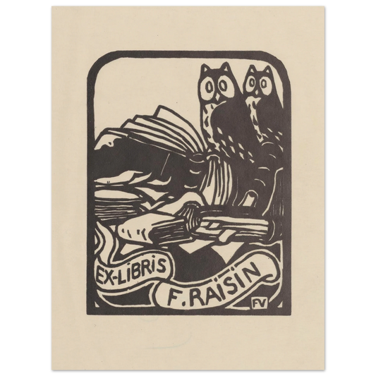 Ex-libris F. Raisin (1893) Art Print | Felix Vallotton - Framed Poster - 30x40 cm / 12x16″ - Black frame