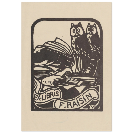 Ex-libris F. Raisin (1893) Art Print | Felix Vallotton - Framed Poster - 30x40 cm / 12x16″ - Black frame