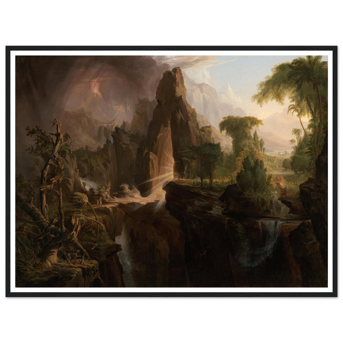 Expulsion from the Garden of Eden (1828) Art Print | Thomas Cole - Framed Poster - 30x40 cm / 12x16″ - Black frame