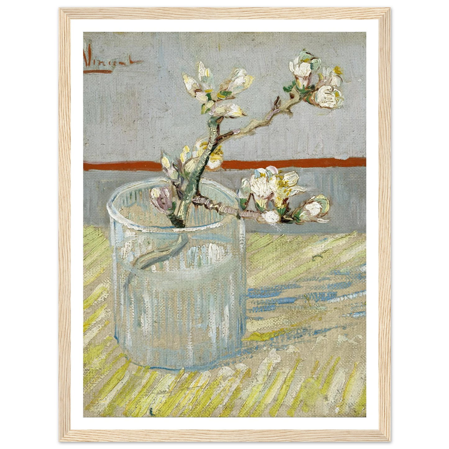 Sprig of flowering almond in a glass (1888) Art Print | Vincent van Gogh-Quipham Collections