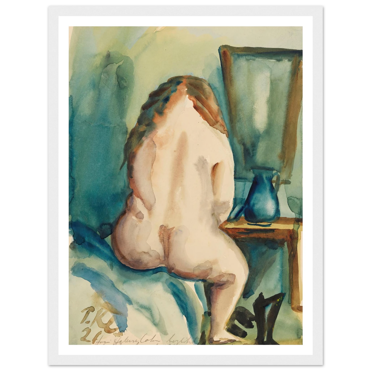 Interieur mit weiblichem Rückenakt (1921) Art Print | Paul Kleinschmidt-Quipham Collections