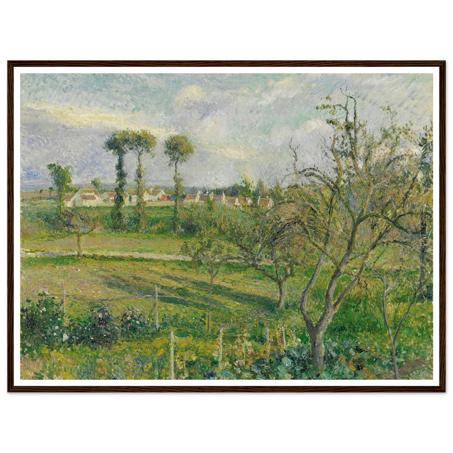 Soleil Couchant Au Valhermeil, Auvers-Sur-Oise (1880) Art Print | Camille Pissarro-Quipham Collections
