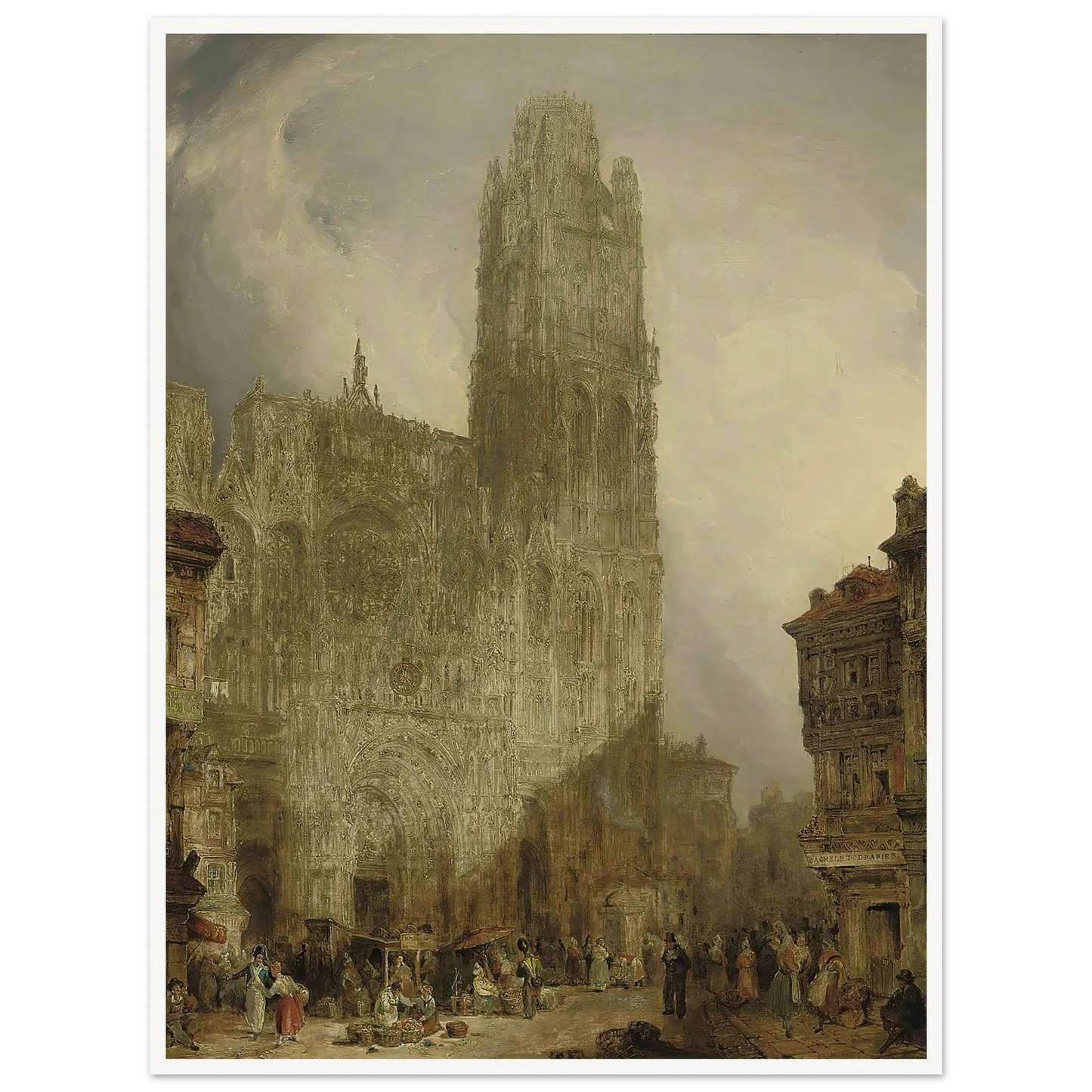 West front of Notre Dame Cathedral, Rouen (1825) Art Print | David Roberts-Quipham Collections