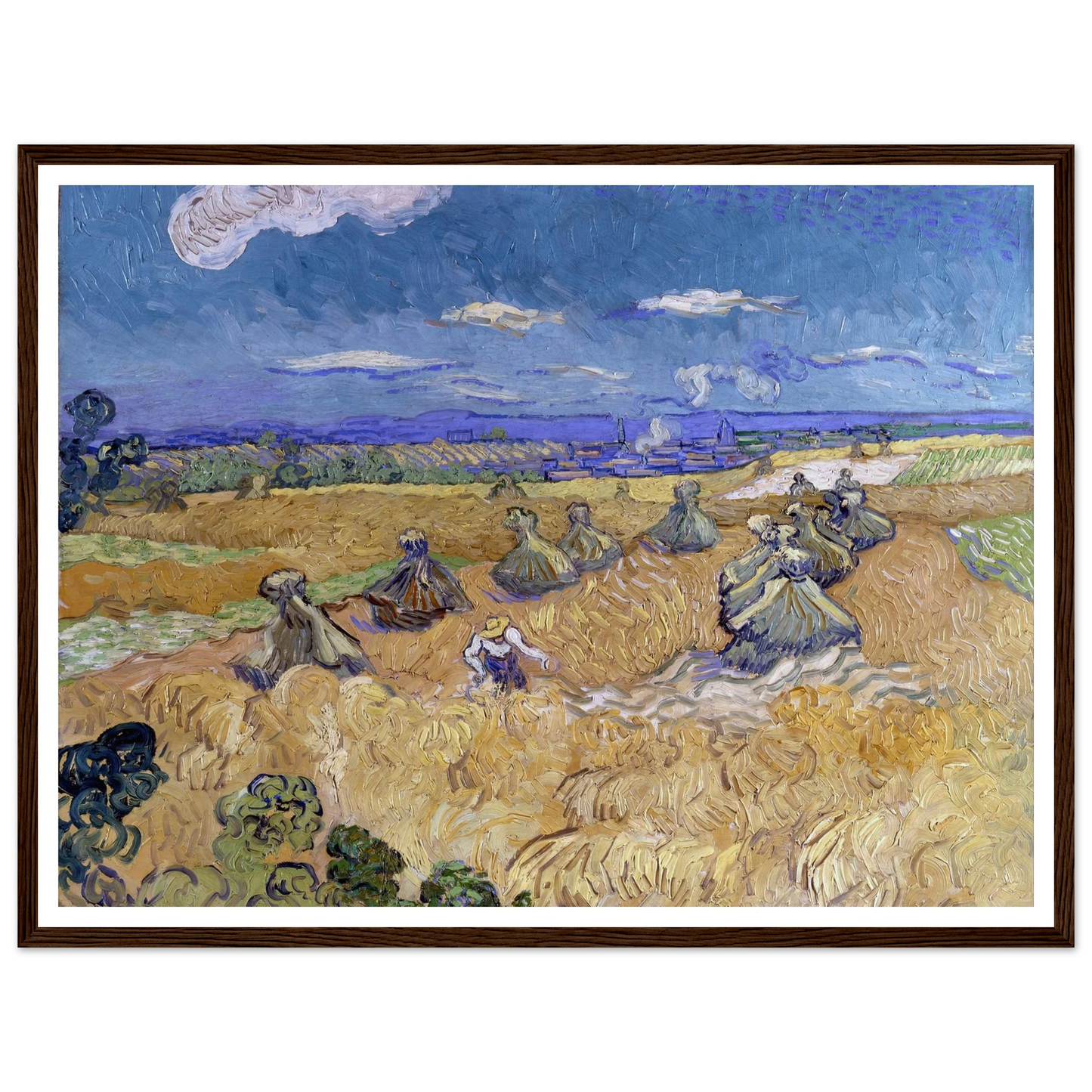 Wheat Fields with Reaper, Auvers Art Print | Vincent van Gogh-Quipham Collections