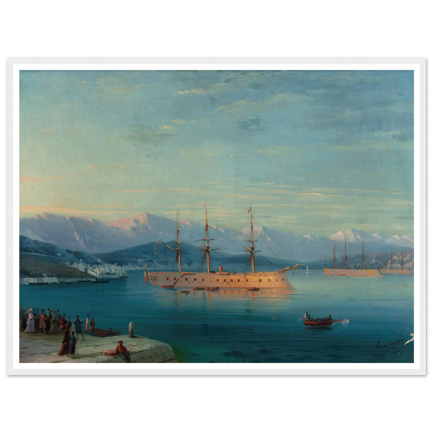 French Ships Departing the Black Sea (1871) Art Print | Ivan Konstantinovich Aivazovsky-Quipham Collections