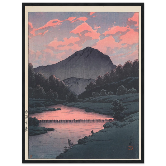 Hida Kamagadake (Mount Kamaga, Hida) (1933) Art Print | Kawase Hasui - Framed Poster - 30x40 cm / 12x16″ - Black frame