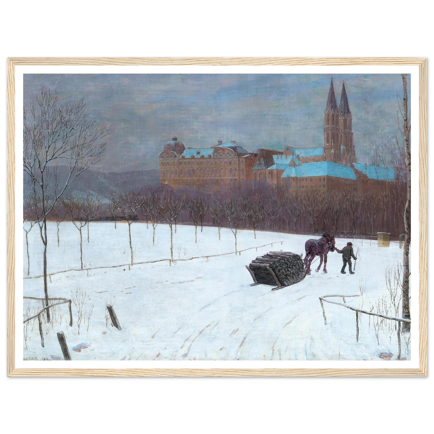 Winter landscape at Klosterneuburg (1910) Art Print | Max Kahrer-Quipham Collections