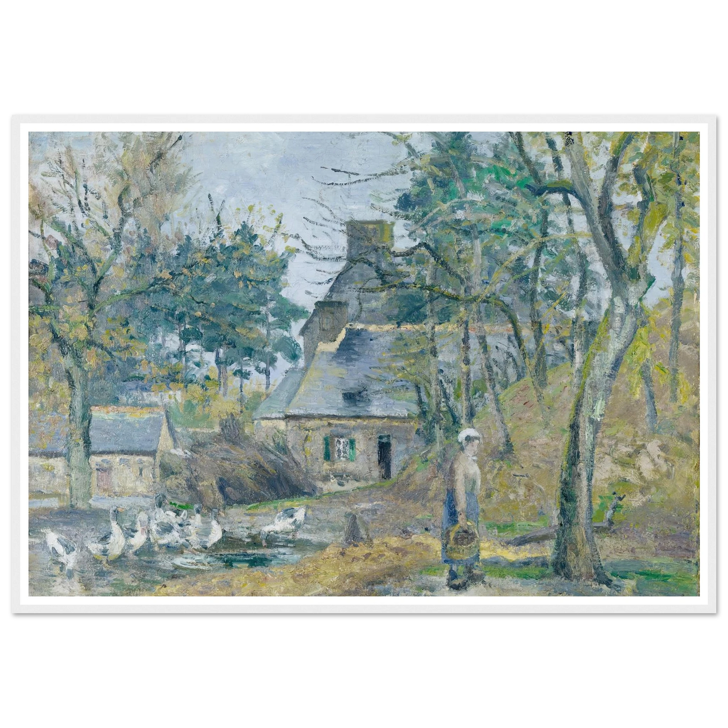 La ferme à Montfoucault (Farm at Montfoucault) (1874) Art Print | Camille Pissarro-Quipham Collections