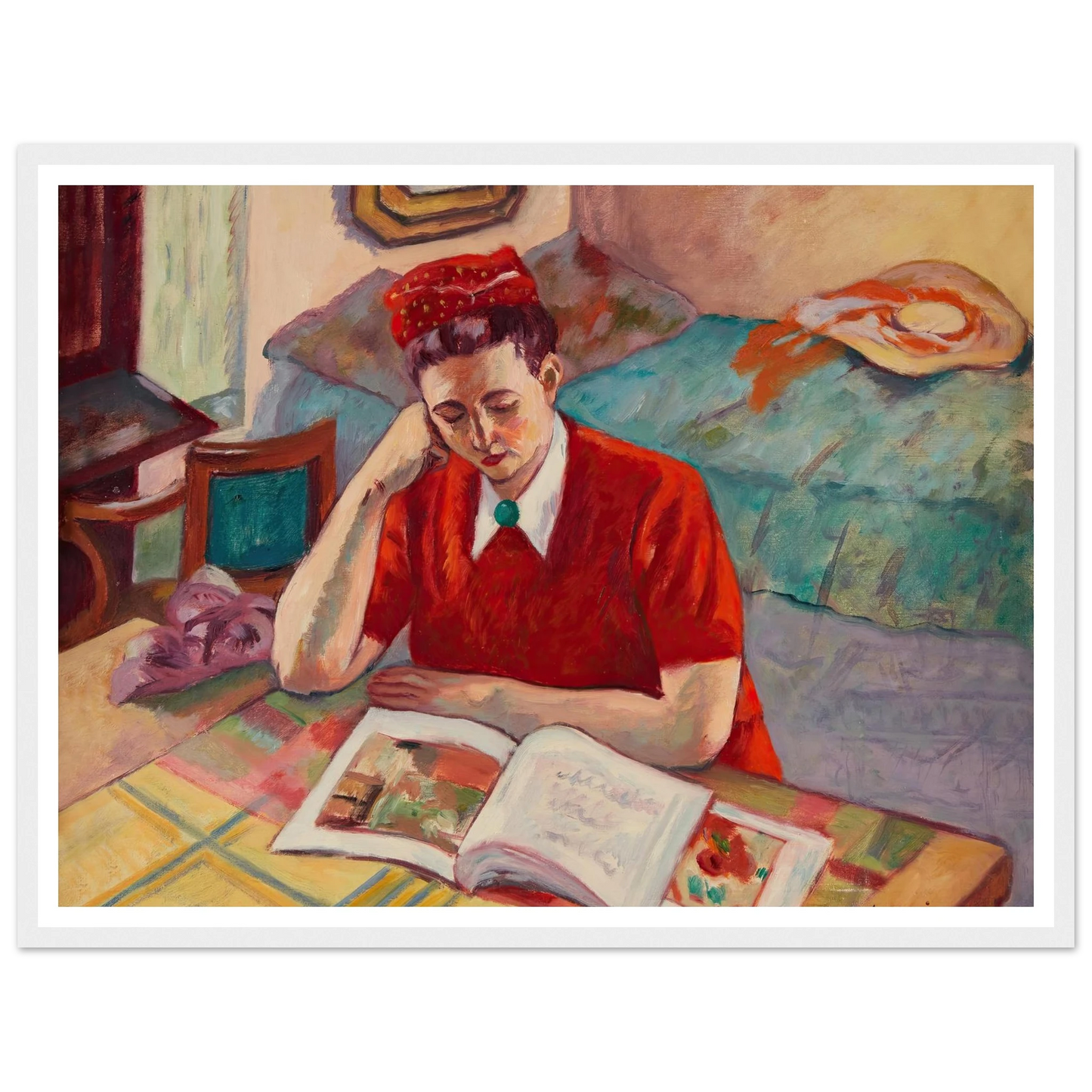 Odette au turban rouge (1947) Art Print | Henri Manguin-Quipham Collections