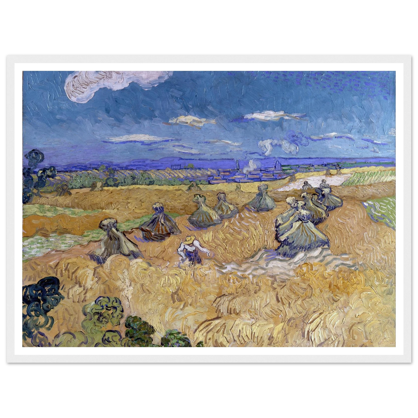 Wheat Fields with Reaper, Auvers Art Print | Vincent van Gogh-Quipham Collections