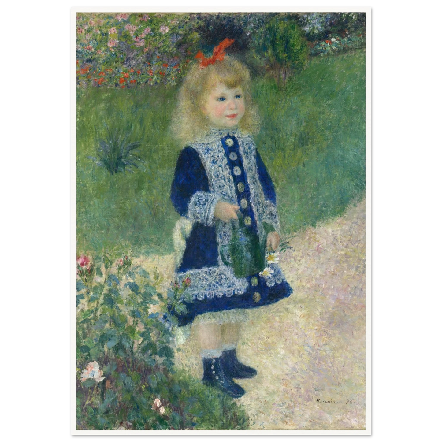 A Girl with a Watering Can (1876) Art Print | Pierre Auguste Renoir-Quipham Collections