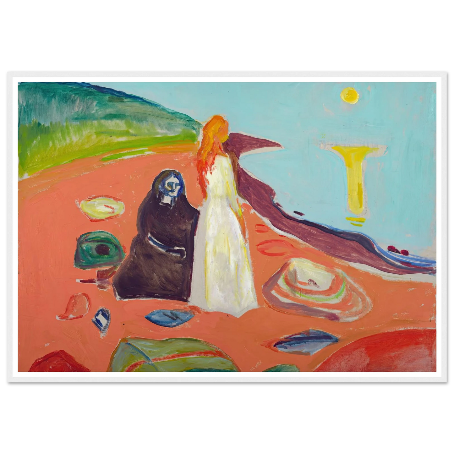 Two Women on the Shore II (1933–35) Art Print | Edvard Munch-Quipham Collections
