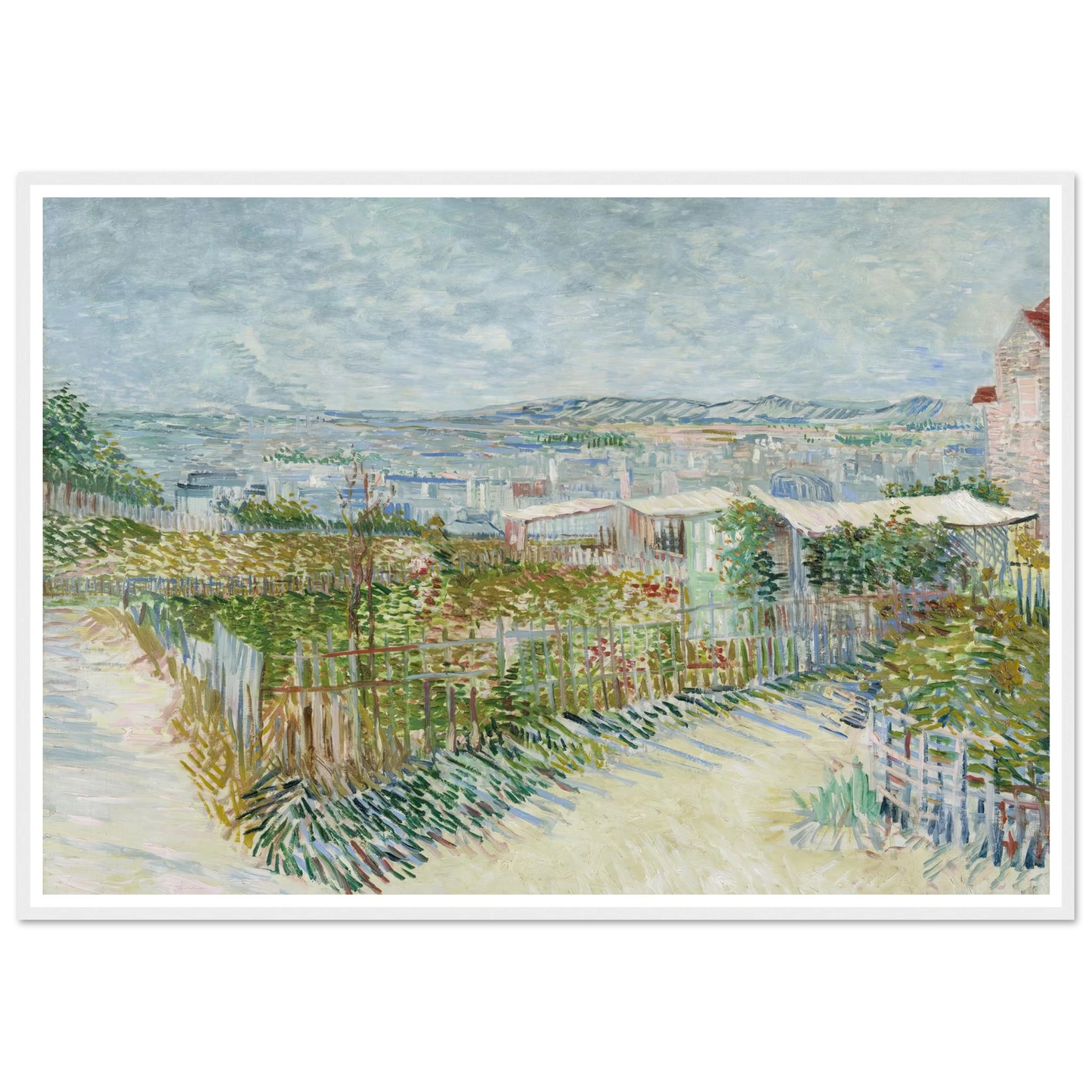Montmartre; behind the Moulin de la Galette (1887) Art Print | Vincent van Gogh-Quipham Collections