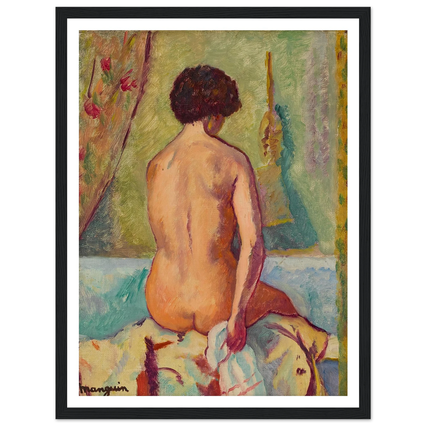 Nu assis de dos, line (1940) Art Print | Henri Manguin-Quipham Collections