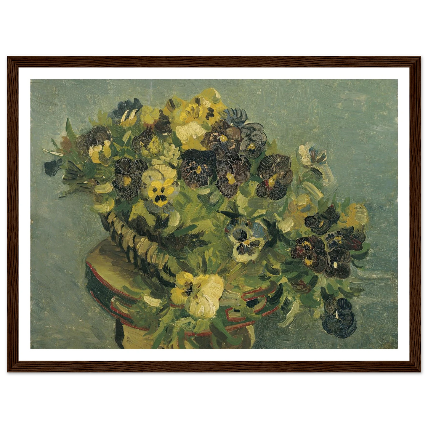 Basket of pansies on a small table (1887) Art Print | Vincent van Gogh-Quipham Collections