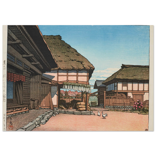 Noka no aki Miyagi-ken Ayashi (Autumn at a Farmhouse in Ayashi, Miyagi) (1946) Art Print | Kawase Hasui-Quipham Collections
