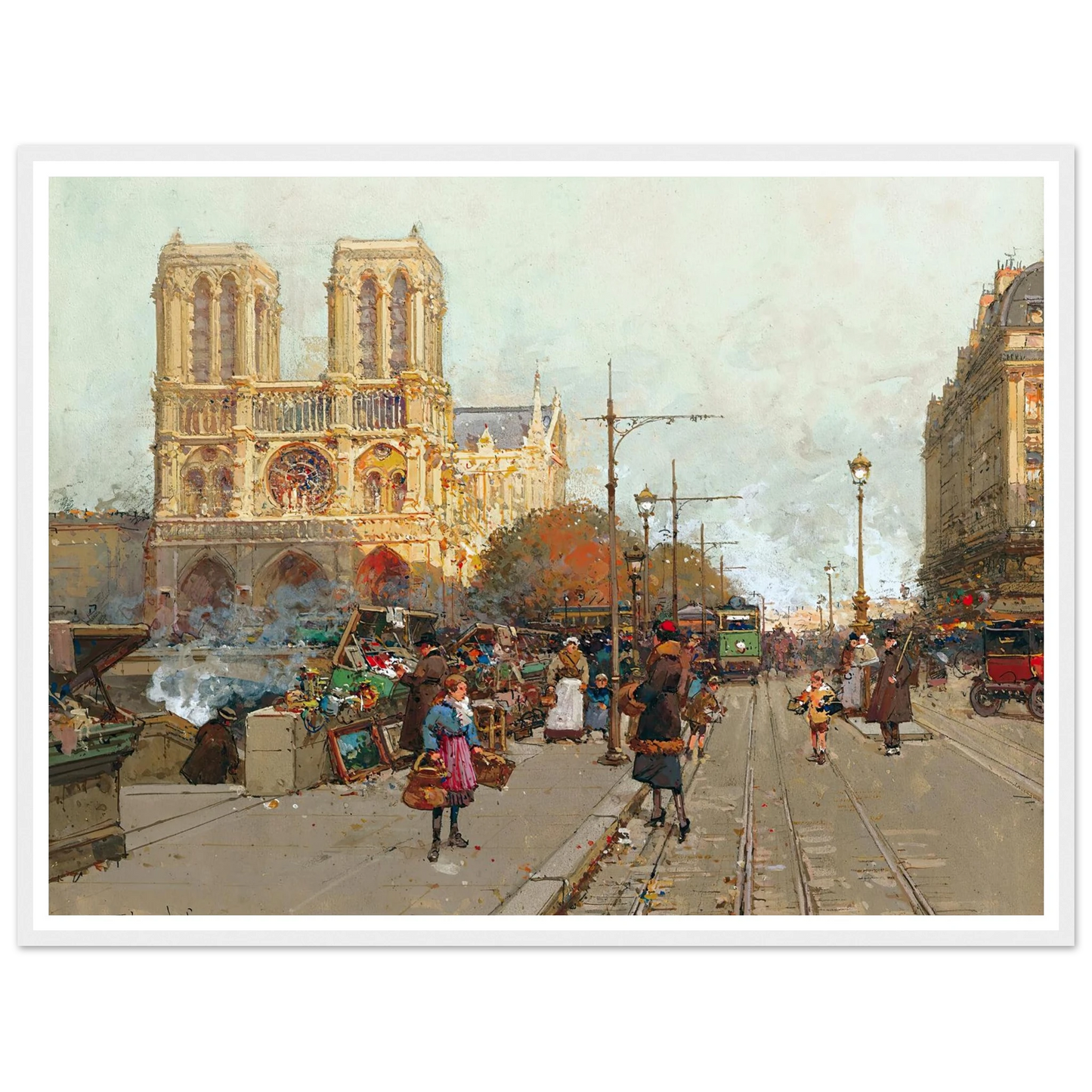 Notre Dame De Paris, Vue Du Quai De Montebello Art Print | Eugene Galien Laloue-Quipham Collections