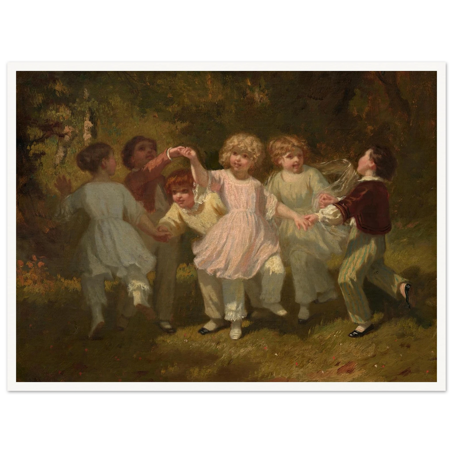 Children Playing in a Park (c. 1860) Art Print | Hugues Merle-Quipham Collections