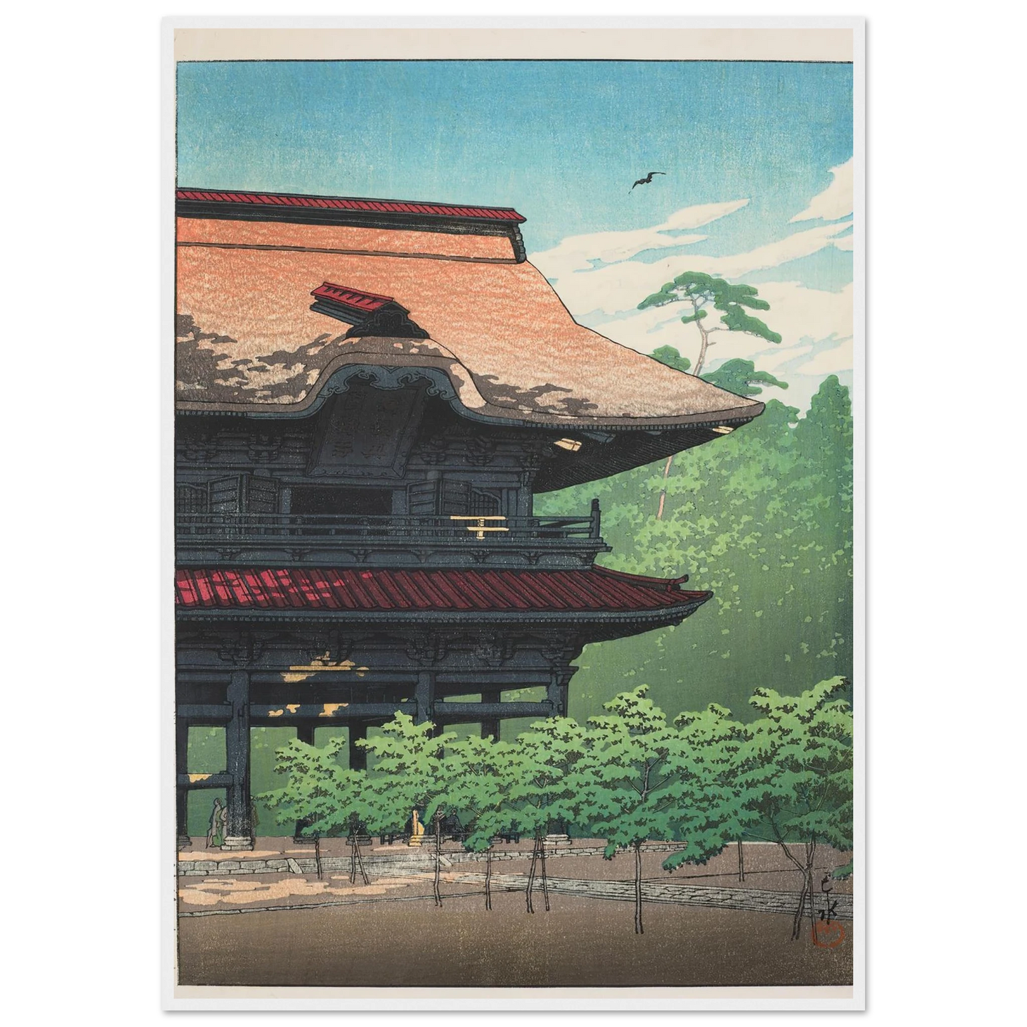 Kamakura Kenchoji (Kenchoji Temple in Kamakura) (1933) Art Print | Kawase Hasui-Quipham Collections