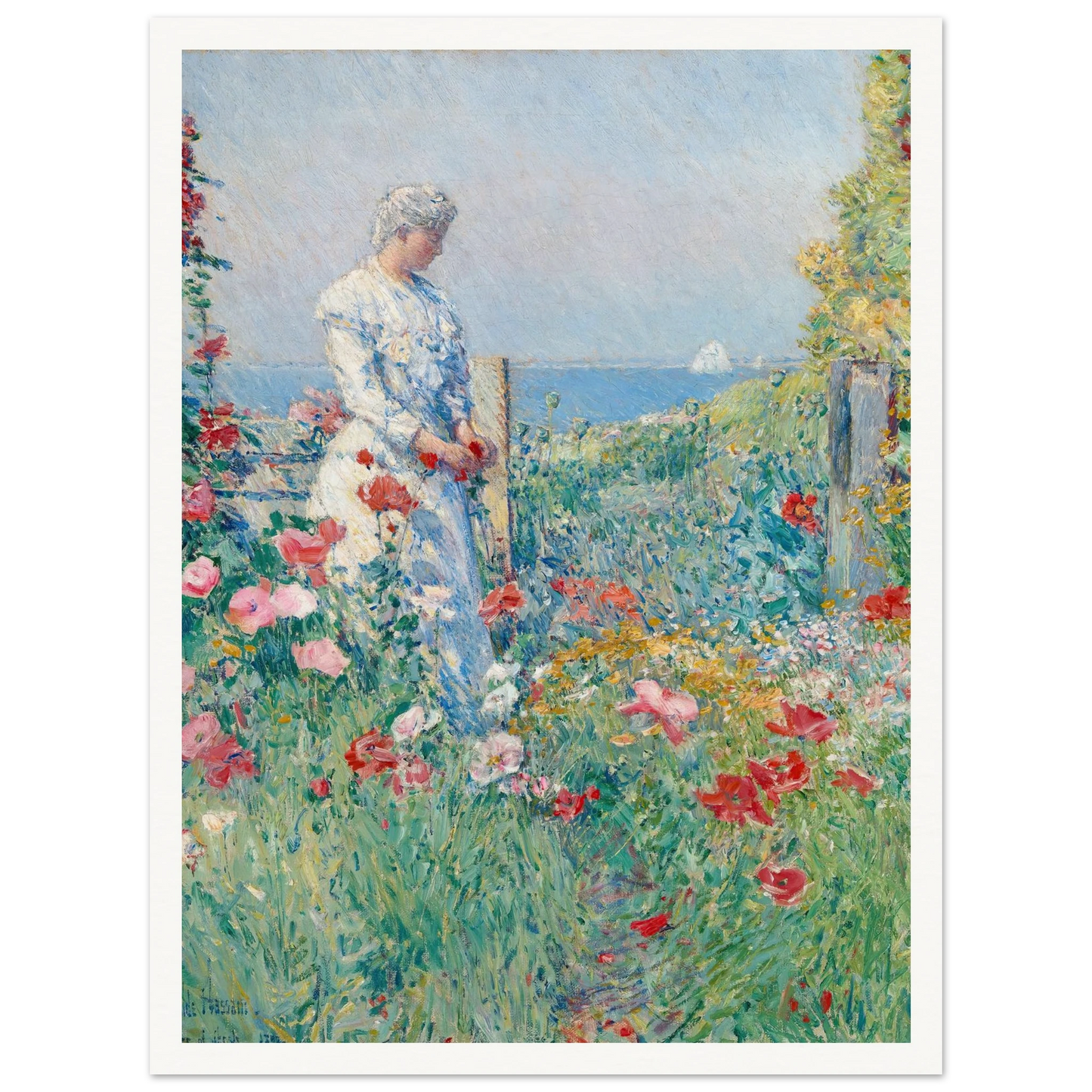In the Garden (Celia Thaxter in Her Garden) (1892) Art Print | Childe Hassam-Quipham Collections