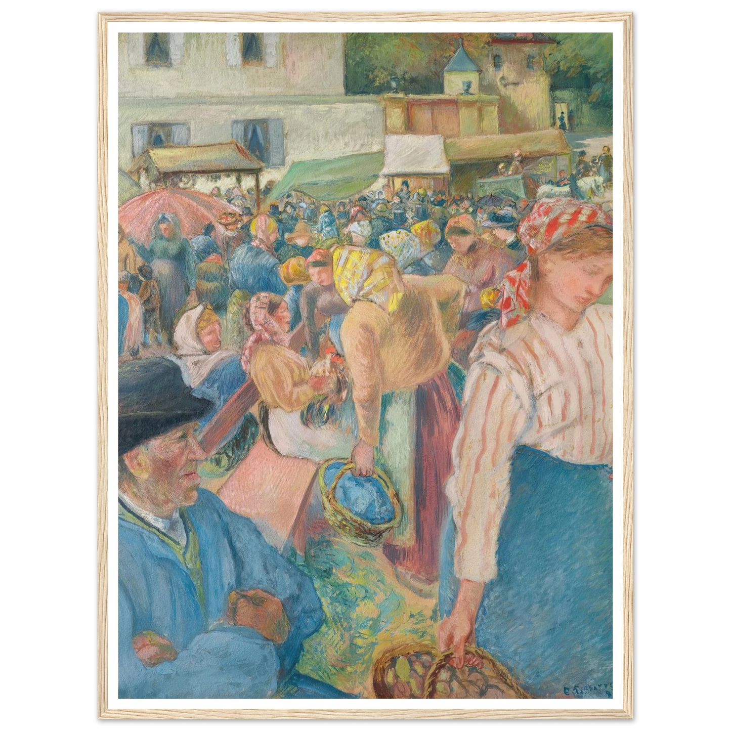 Marché à la volaille, Pontoise (1882) Art Print | Camille Pissarro-Quipham Collections