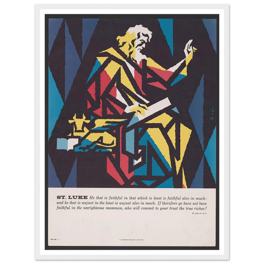 St. Luke (1962) Art Print | Joseph Binder - Framed Poster - 30x40 cm / 12x16″ - Black frame