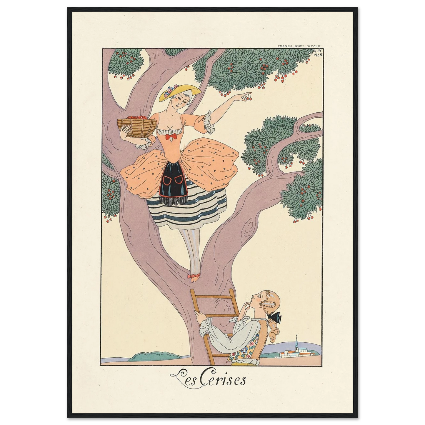 Les Cerises (Cherries) (1922–1926) Art Print | George Barbier-Quipham Collections