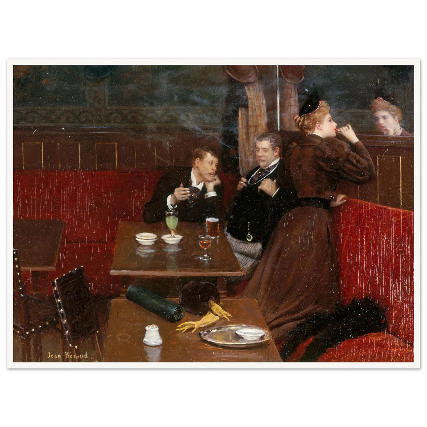 Trois personnages dans un café (1890) Art Print | Jean Beraud-Quipham Collections