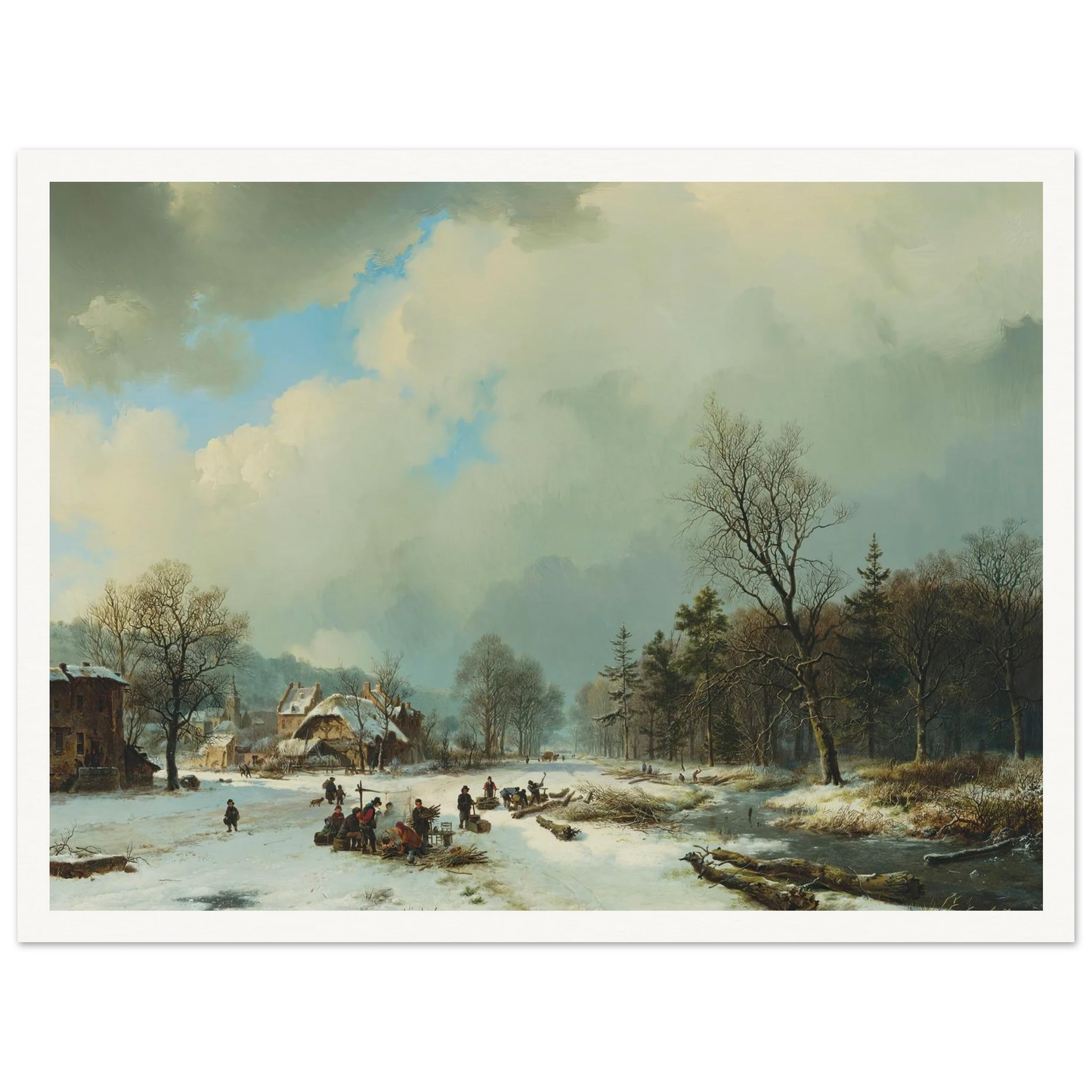 Winter scene (1831) Art Print | Barend Cornelis Koekkoek-Quipham Collections