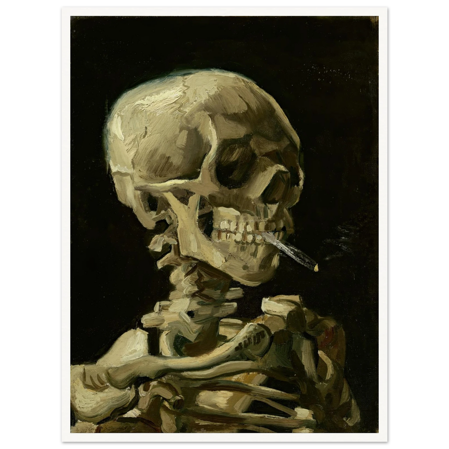 Head Of A Skeleton With A Burning Cigarette Art Print | Vincent van Gogh-Quipham Collections
