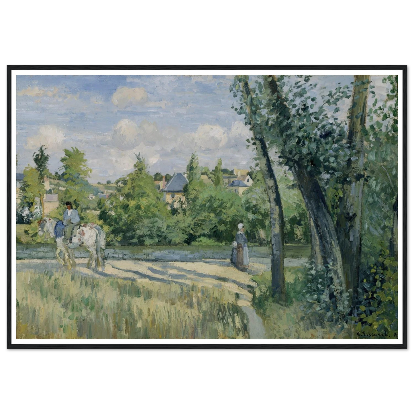 Sunlight on the Road, Pontoise (1874) Art Print | Camille Pissarro-Quipham Collections