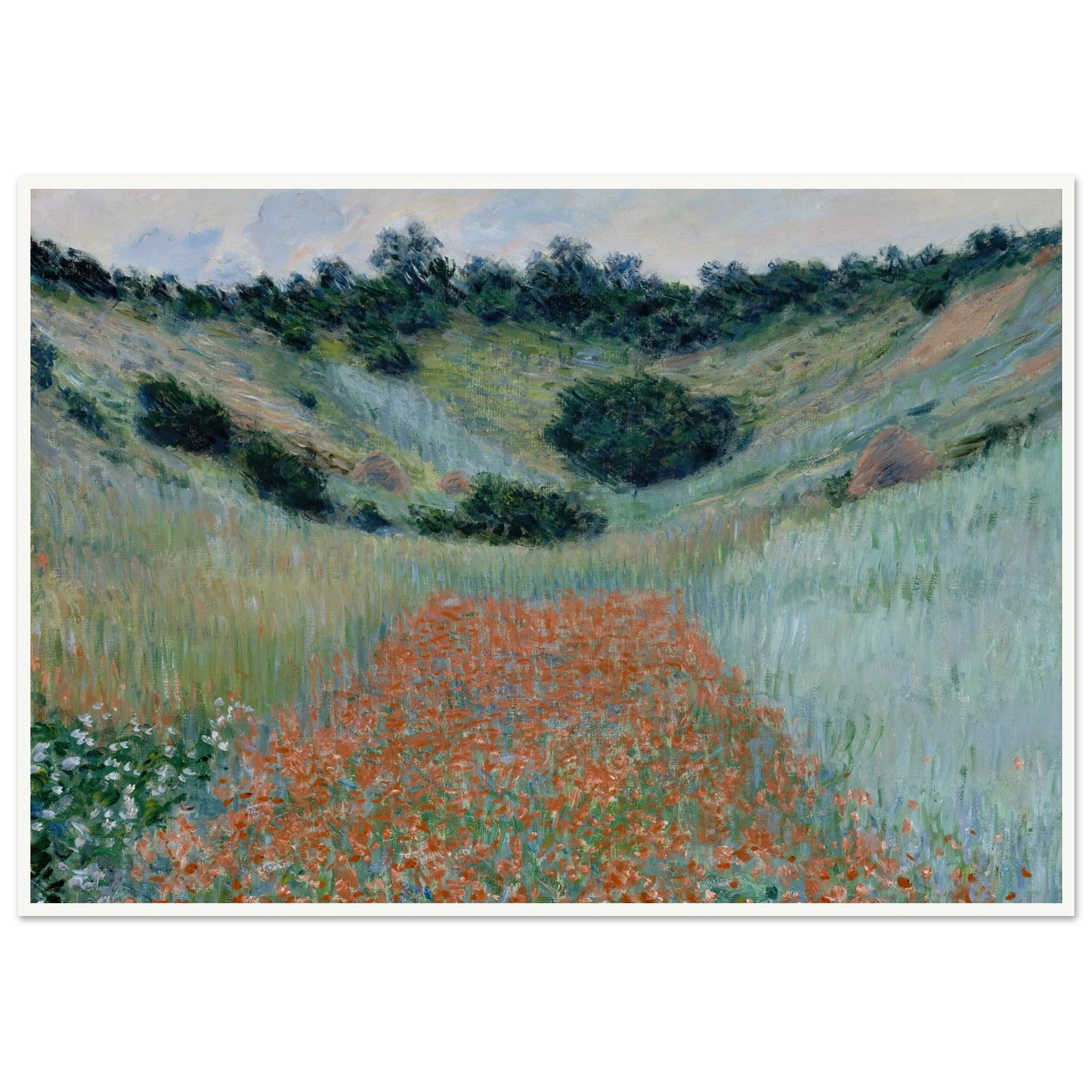Poppy Field in a Hollow near Giverny (1885) Art Print | Claude Monet-Quipham Collections