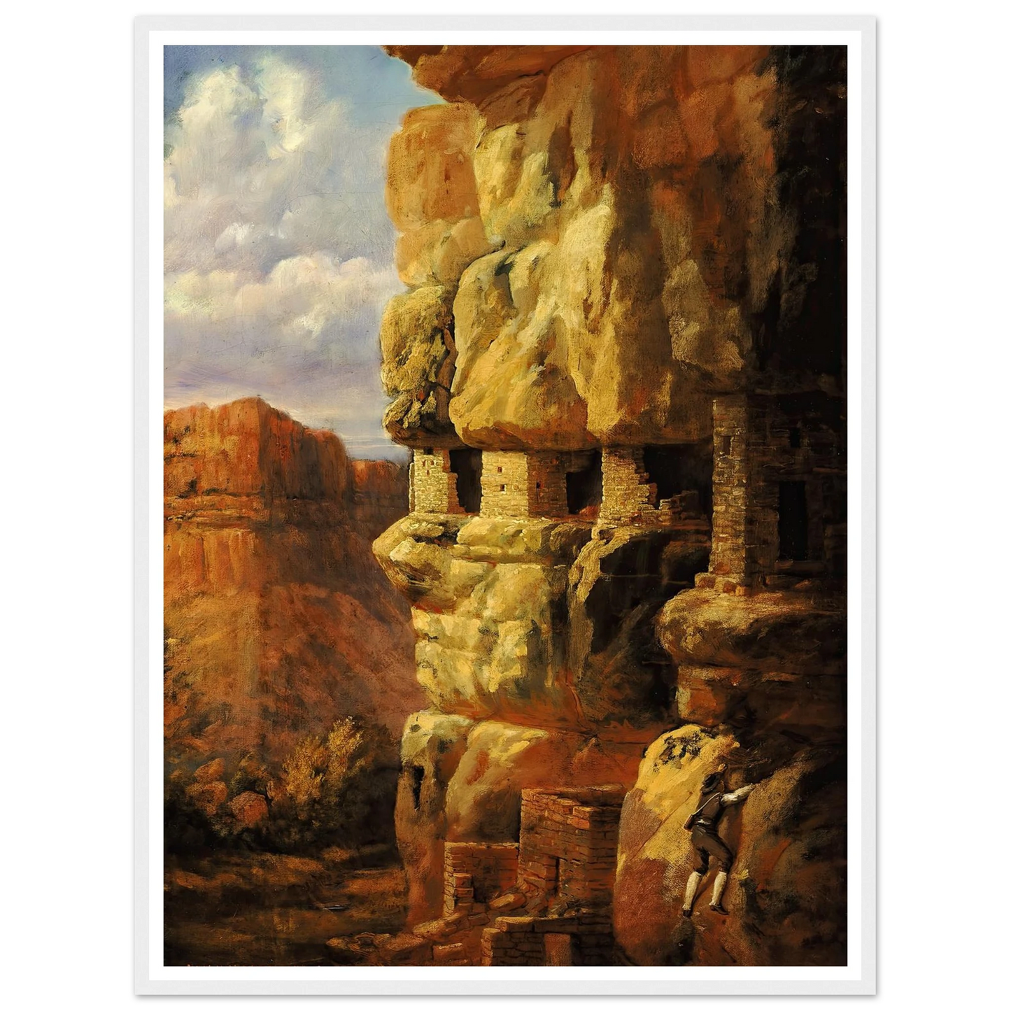Cliff Houses On The Rio Mancos, Colorado (1875) Art Print | William Henry Holmes-Quipham Collections