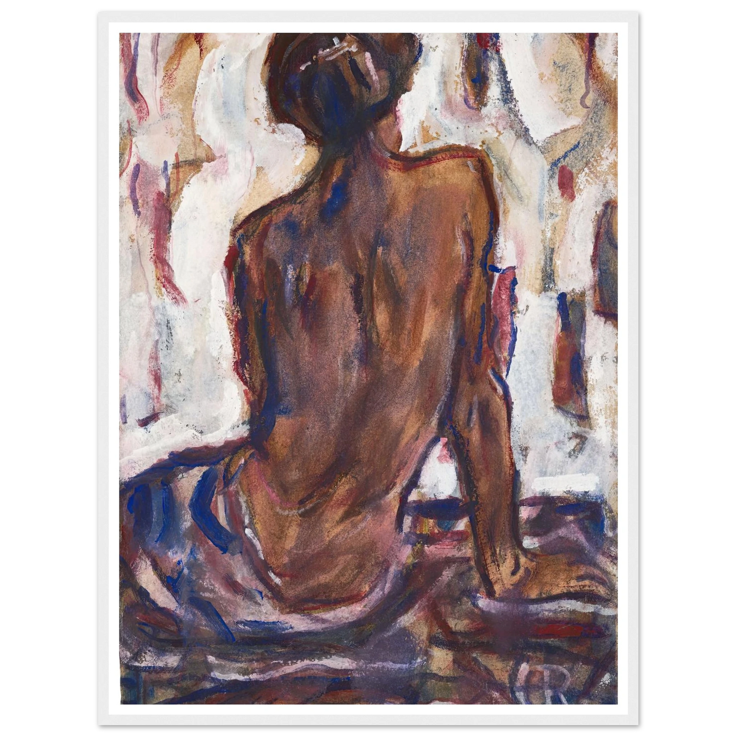 Female nude, seen from behind. Art Print | Christian Rohlfs-Quipham Collections