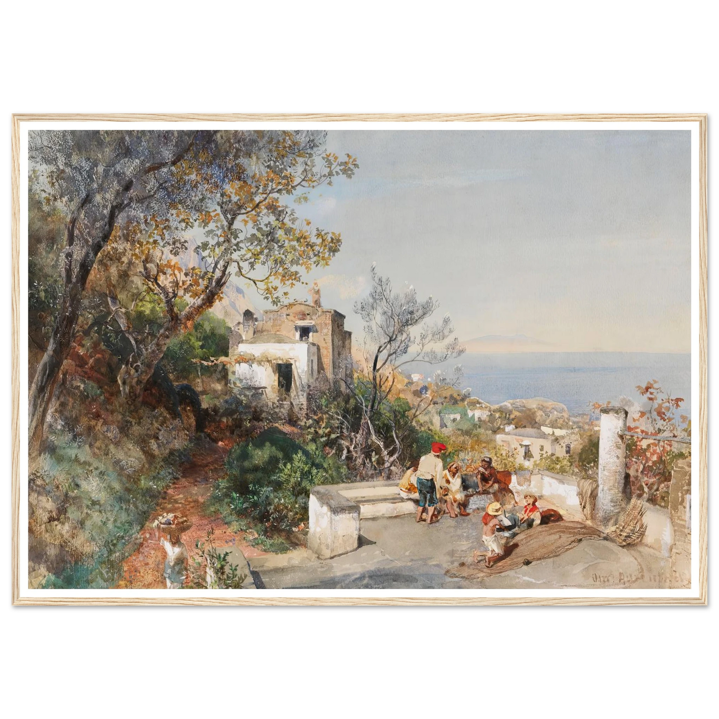 Blick über die Bucht von Neapel (1880) Art Print | Oswald Achenbach-Quipham Collections