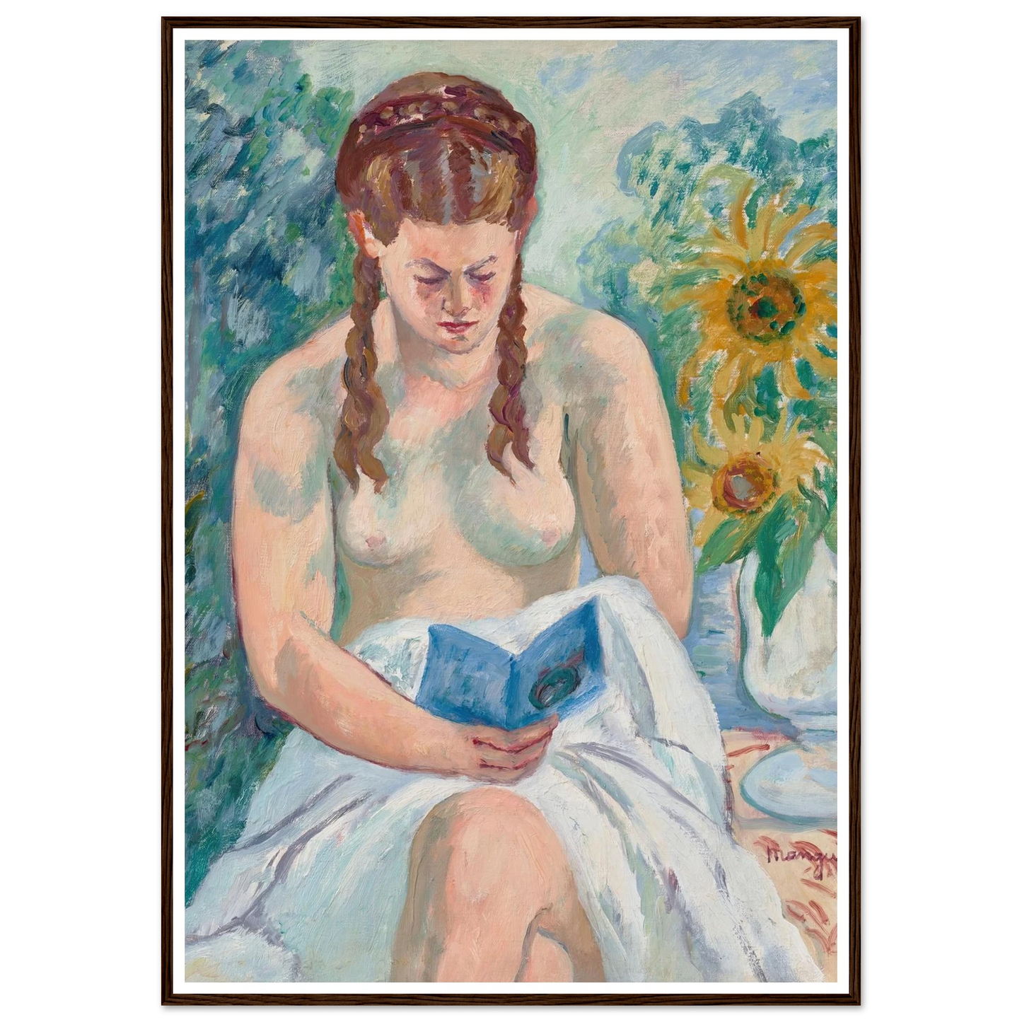 Geneviève Sauty nue lisant (1945) Art Print | Henri Manguin-Quipham Collections