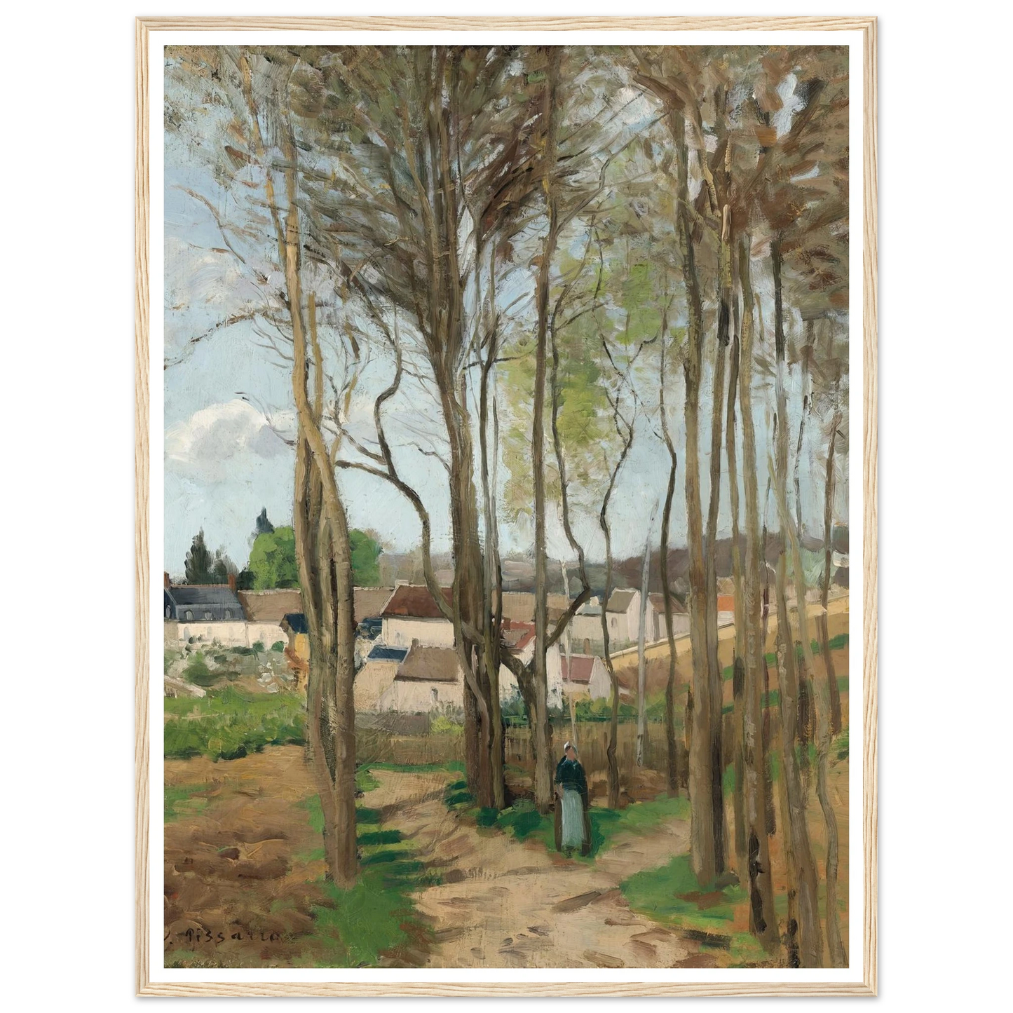 Le village à travers les arbres (circa 1869) Art Print | Camille Pissarro-Quipham Collections